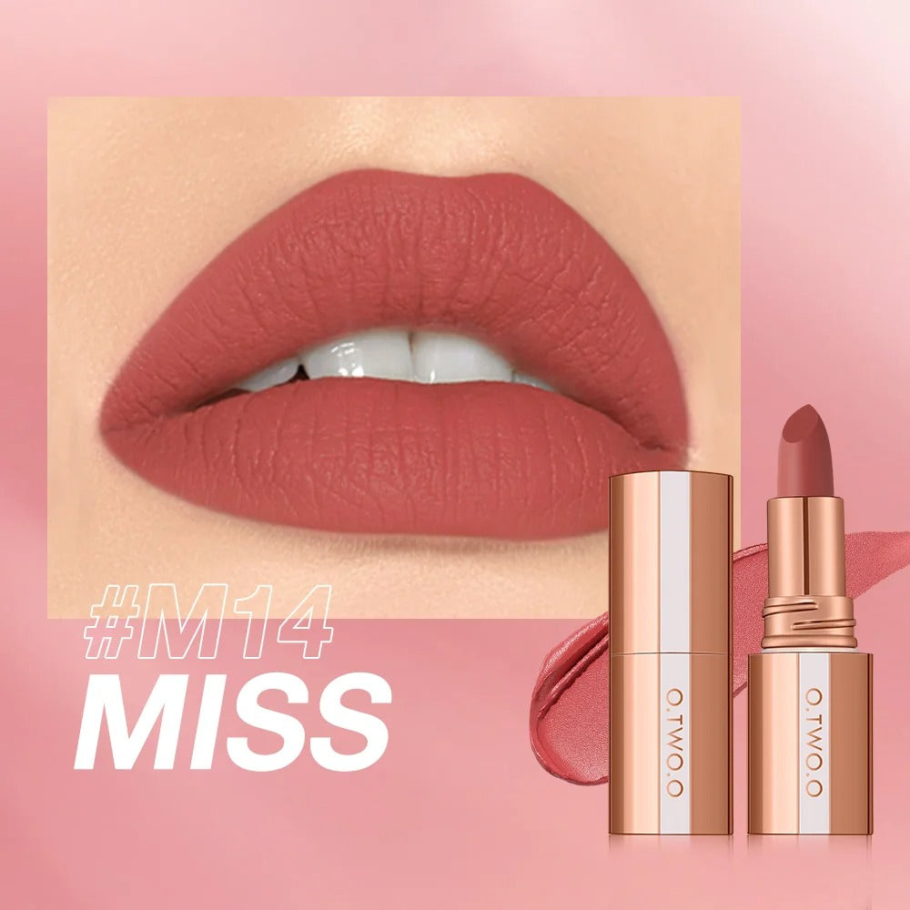 O.TWO.O Matte Lipstick Long Lasting Waterproof Lip Stick Smudge-free Classic Highly Pigmented Velvet Finish Lip Tint Makeup